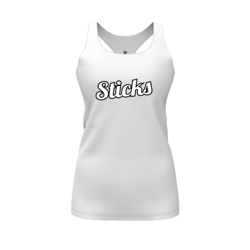 [FT0TRBWH-FYS-LOGO1] Decker Racerback Tank Top (Female Youth S, White, Logo 1)