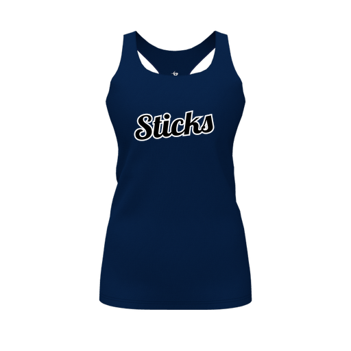 [CUS-DFW-RCBK-PER-NVY-FYS-LOGO2] Racerback Tank Top (Female Youth S, Navy, Logo 2)