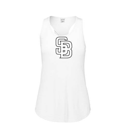 [FT0TUBWH-FAS-LOGO3] Ladies Tri Blend Tank Top (Female Adult S, White, Logo 3)