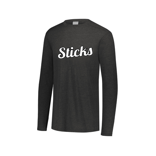 [FTLCUBBK-AXS-LOGO1] Decker Men's Tri-Blend T-Shirt - Long Sleeve (Adult XS, Black, Logo 1)