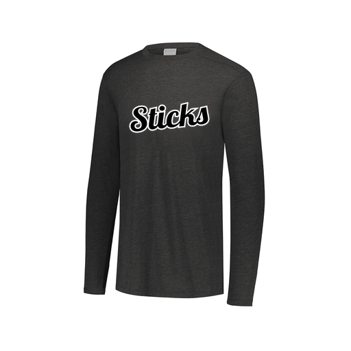 [FTLCUBBK-AXS-LOGO2] Decker Men's Tri-Blend T-Shirt - Long Sleeve (Adult XS, Black, Logo 2)