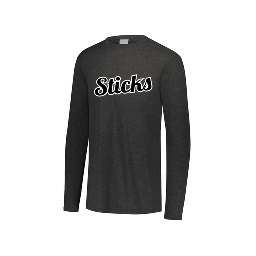[FTLCUBBK-YS-LOGO2] Decker Youth Tri-Blend T-Shirt - Long Sleeve (Youth S, Black, Logo 2)