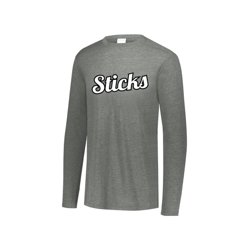 [FTLCUBGY-YS-LOGO1] Decker Youth Tri-Blend T-Shirt - Long Sleeve (Youth S, Gray, Logo 1)