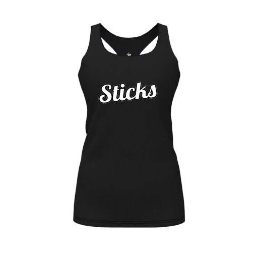 [CUS-DFW-RCBK-PER-BLK-FYS-LOGO1] Racerback Tank Top (Female Youth S, Black, Logo 1)
