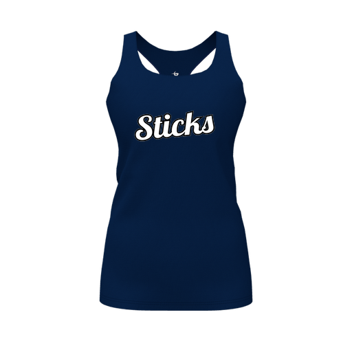 [FT0TRBNV-FYS-LOGO1] Decker Racerback Tank Top (Female Youth S, Navy, Logo 1)