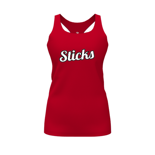 [CUS-DFW-RCBK-PER-RED-FYS-LOGO1] Racerback Tank Top (Female Youth S, Red, Logo 1)