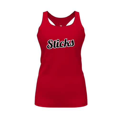 [CUS-DFW-RCBK-PER-RED-FYS-LOGO2] Racerback Tank Top (Female Youth S, Red, Logo 2)