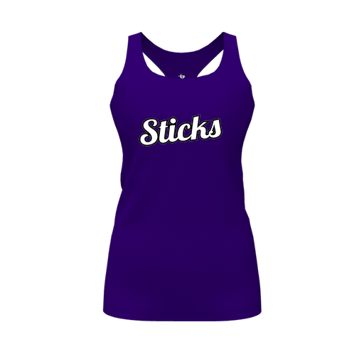 [CUS-DFW-RCBK-PER-PUR-FYS-LOGO1] Racerback Tank Top (Female Youth S, Purple, Logo 1)