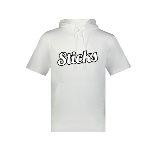 [6871.005.S-LOGO1] Men's Dri Fit Short Sleeve Hoodie (Adult S, White, Logo 1)