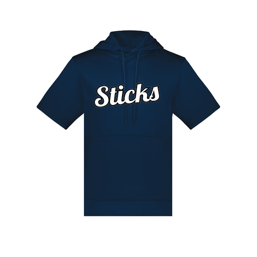 [6871.065.S-LOGO1] Men's Dri Fit Short Sleeve Hoodie (Adult S, Navy, Logo 1)