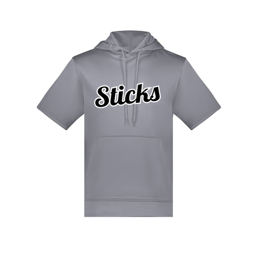 [6871.059.S-LOGO2] Men's Dri Fit Short Sleeve Hoodie (Adult S, Gray, Logo 2)