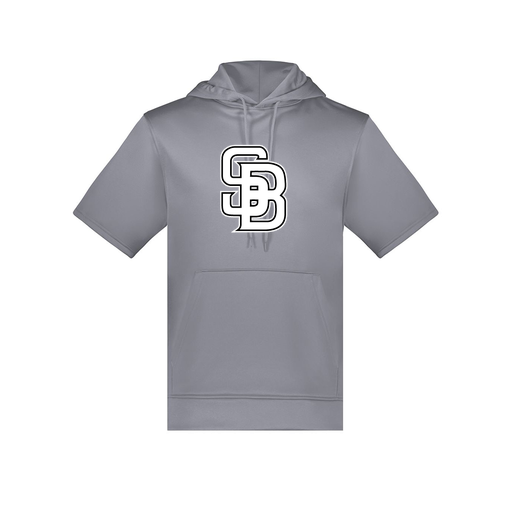 [6871.059.S-LOGO3] Men's Dri Fit Short Sleeve Hoodie (Adult S, Gray, Logo 3)