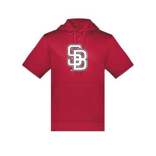 [6871.083.S-LOGO3] Men's Dri Fit Short Sleeve Hoodie (Adult S, Red, Logo 3)