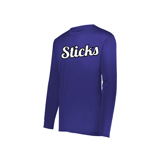 [222823.747.S-LOGO1] Youth LS Smooth Sport Shirt (Youth S, Purple, Logo 1)
