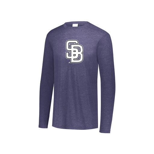 [3076.72N.S-LOGO3] Youth LS Ultra-blend T-Shirt (Youth S, Navy, Logo 3)