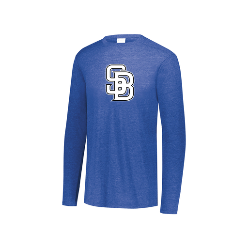 [3076.U55.S-LOGO3] Youth LS Ultra-blend T-Shirt (Youth S, Royal, Logo 3)