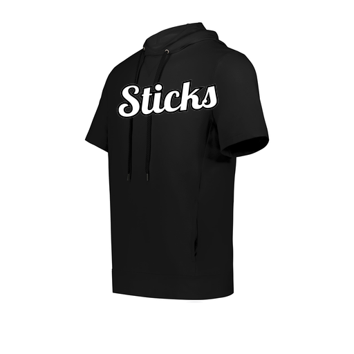 [222605.080.S-LOGO1] YOUTH VENTURA SOFT KNIT SHORT SLEEVE HOODIE (Youth S, Black, Logo 1)