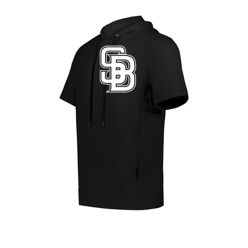 [222605.080.S-LOGO3] YOUTH VENTURA SOFT KNIT SHORT SLEEVE HOODIE (Youth S, Black, Logo 3)