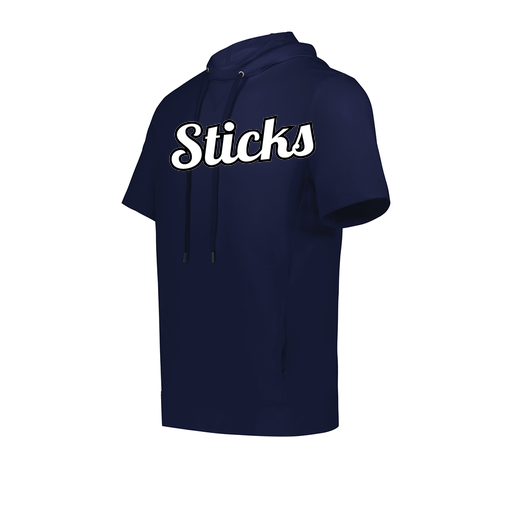 [222605.065.S-LOGO1] YOUTH VENTURA SOFT KNIT SHORT SLEEVE HOODIE (Youth S, Navy, Logo 1)
