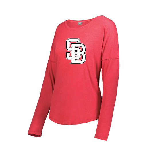 [3077.V96.XS-LOGO3] Ladies LS Ultra-blend T-Shirt (Female Adult XS, Red, Logo 3)